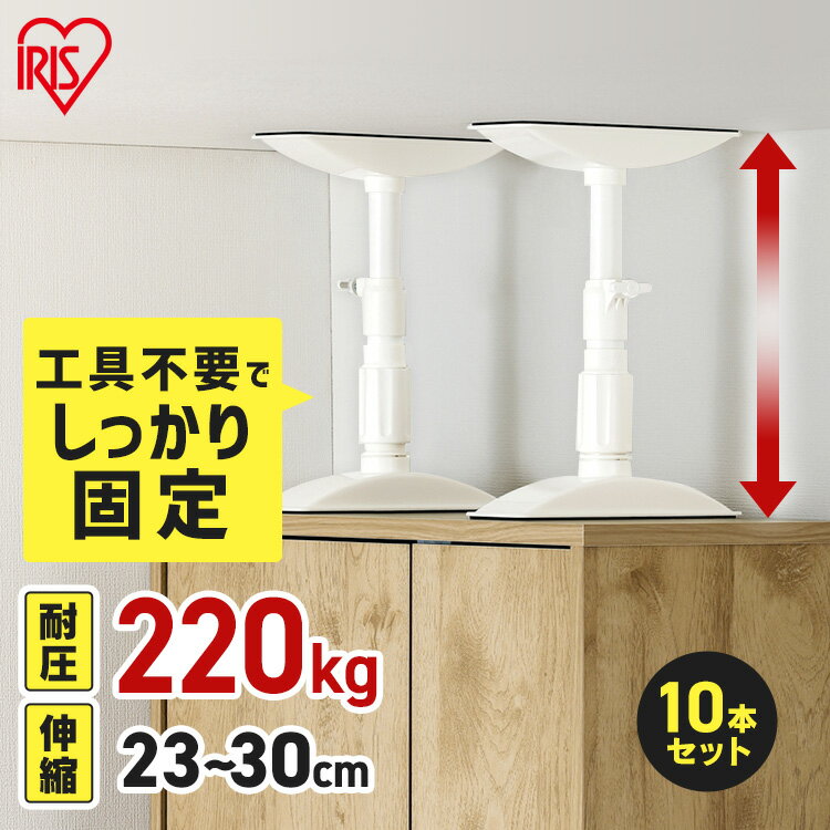家具転倒防止 突っ張り棒 アイリスオーヤマ 家具転倒防止伸縮棒 SSサイズ 10本セット 伸縮幅 23～30cm 耐圧220kg 家具 固定 防災 災害 地震対策 防災用品 工具不要 つっぱり棒 家具転倒防止グッズ 転倒防止器具 KTB-23R *