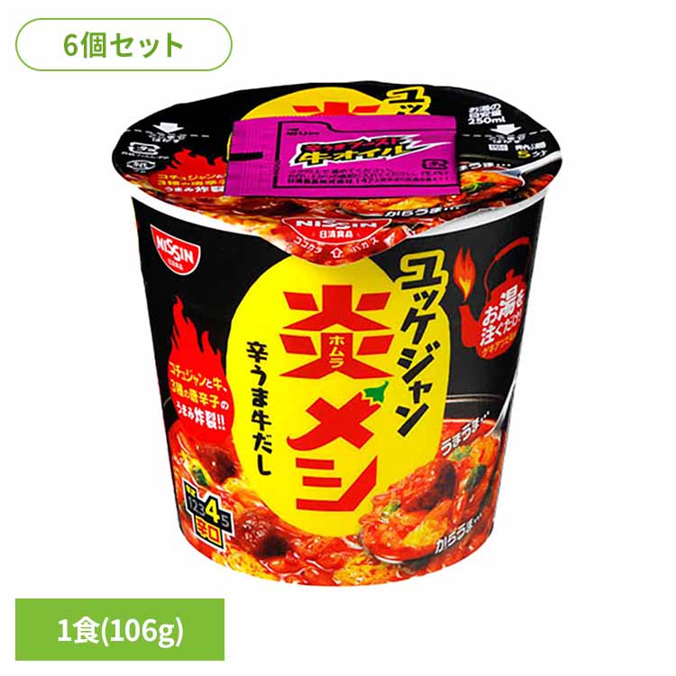 【6個セット】炎メシ辛うまユッケジャン 日清 カップヌードル 汁なし 炎メシ ユッケジャン 簡単 ぶっこみ おいしい 飯 ラク 日清食品