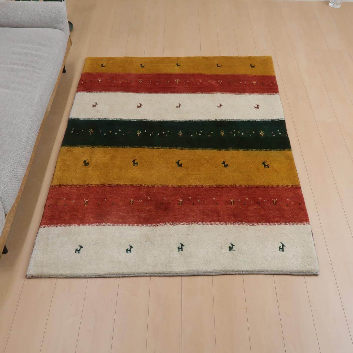 樂天商城 - ギャッベ イラン製 リビングサイズ 197×150cm 手織り 天然 ウール100% 長方形 草木染 モダン ナチュラル 北欧 ラグ 絨毯 マット ラグマット ギャベ 床暖房対応 ホットカーペット対応 （BL-11353）