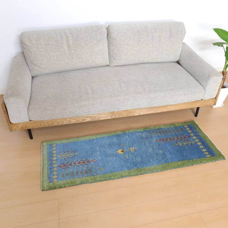 【10%OFFクーポン】ギャッベ イラン製 148×51cm 手織り 天然 ウール100% 草木染 細長ランナーサイズ おしゃれ かわいい 北欧 キッチンマット 廊下 ラグ 絨毯 マット キッチンマット 廊下 ラグマット カーペット ギャベ 床暖房対応 ホットカーペット対応 （BR-10584）