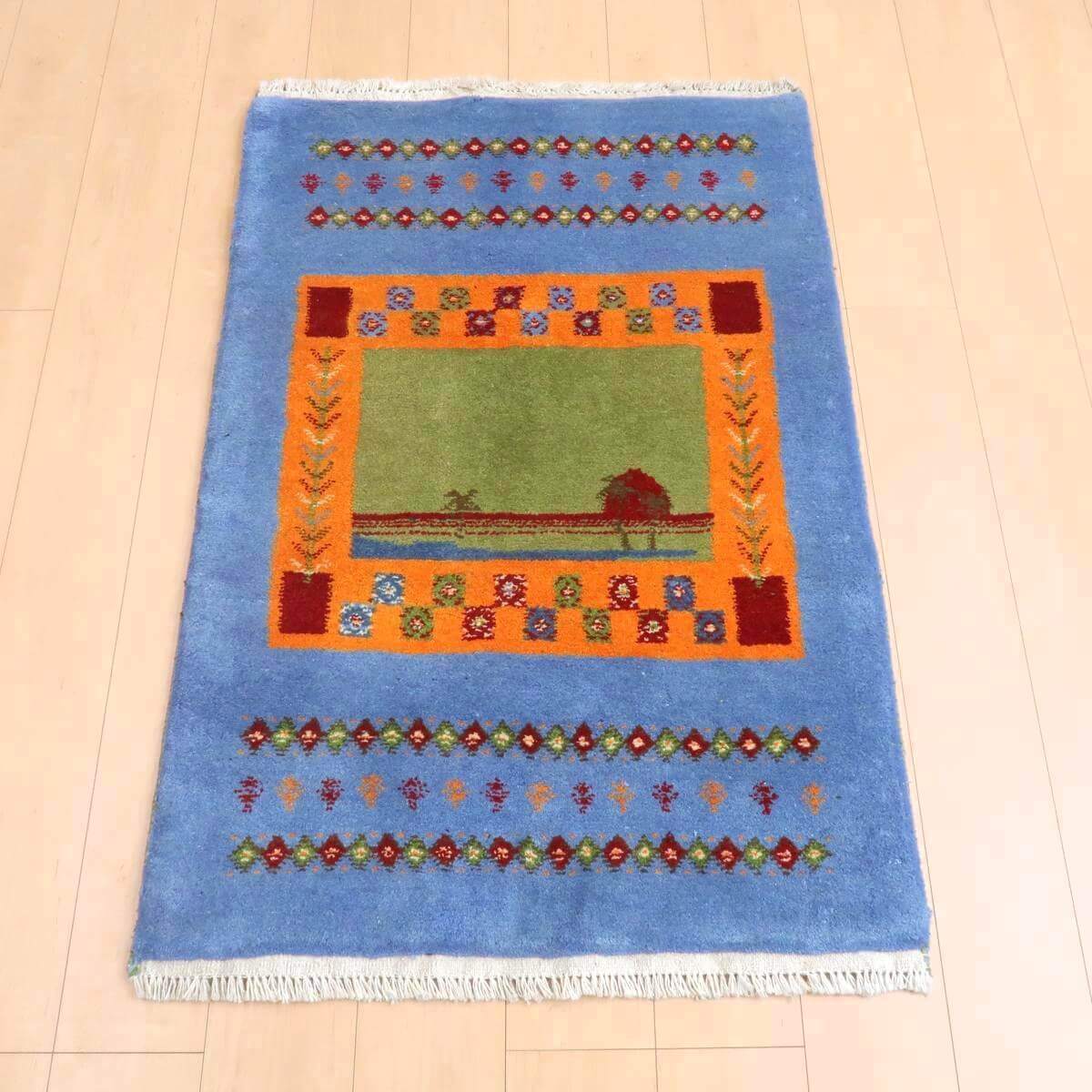 樂天商城 - ギャッベ イラン製 リビングサイズ 123×83cm 手織り 天然 ウール100% 長方形 草木染 モダン ナチュラル 北欧 ラグ 絨毯 マット ラグマット ギャベ 床暖房対応 ホットカーペット対応 （BS-11372）
