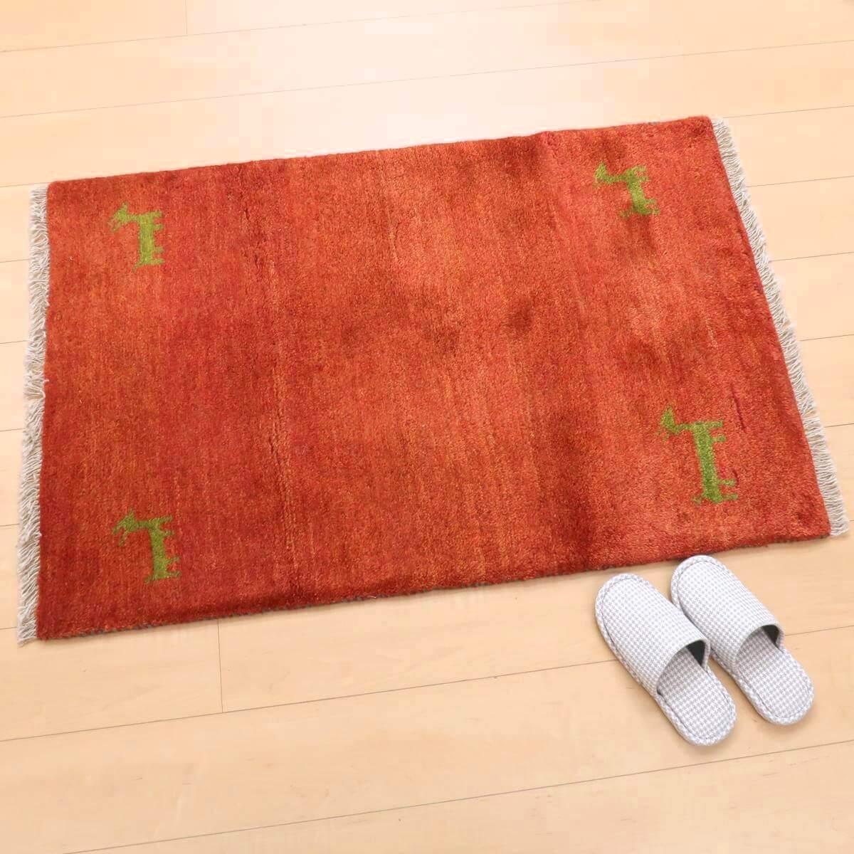 Rakuten - ギャッベ イラン製 リビングサイズ 116×77cm 手織り 天然 ウール100% 長方形 草木染 モダン ナチュラル 北欧 ラグ 絨毯 マット ラグマット ギャベ 床暖房対応 ホットカーペット対応 （BS-11374）
