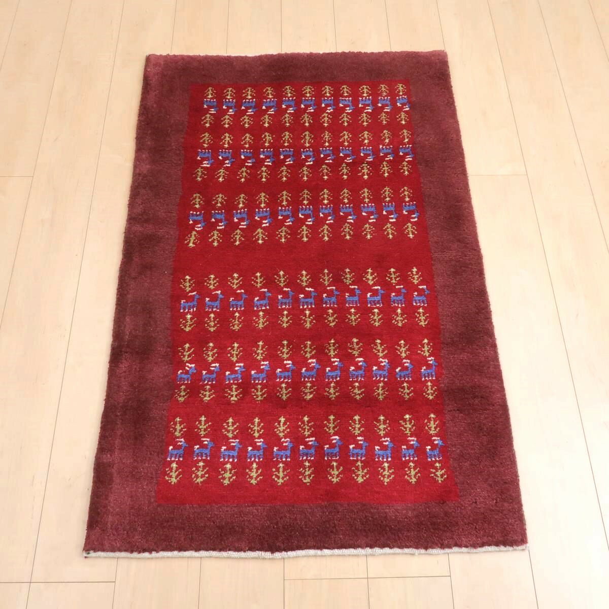 樂天商城 - ギャッベ イラン製 リビングサイズ 129×82cm 手織り 天然 ウール100% 長方形 草木染 モダン ナチュラル 北欧 ラグ 絨毯 マット ラグマット ギャベ 床暖房対応 ホットカーペット対応 （BS-11434）