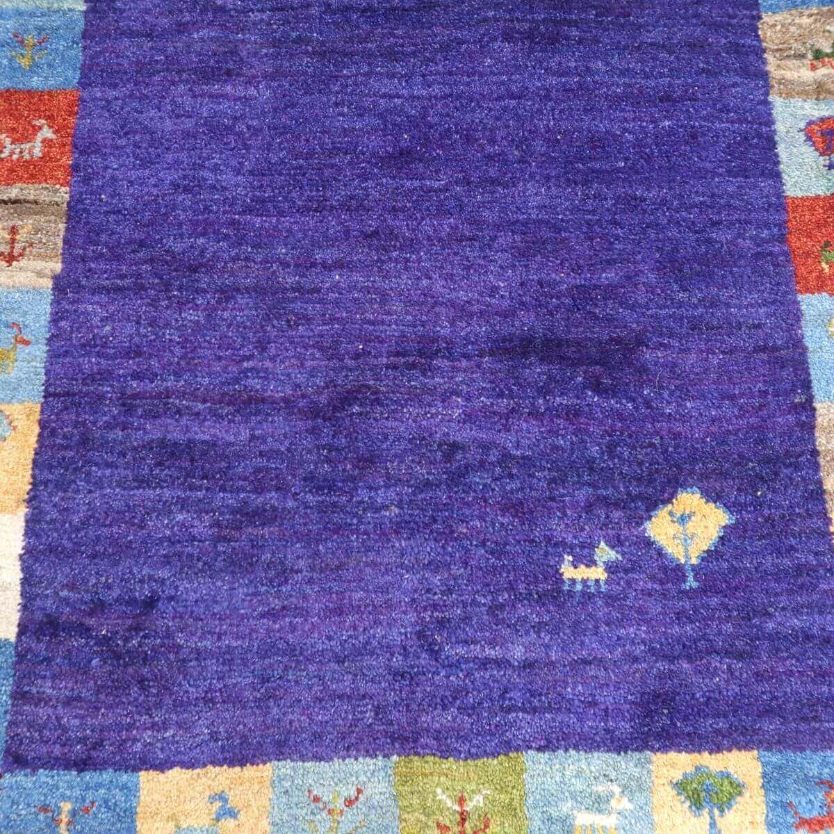 ギャッベ イラン製 リビングサイズ 115×85cm 手織り 天然 ウール100% 長方形 草木染 おしゃれ かわいい モダン ナチュラル 北欧 ラグ 絨毯 マット ラグマット ギャベ 床暖房対応 ホットカーペット対応 (BS-11487) [3]