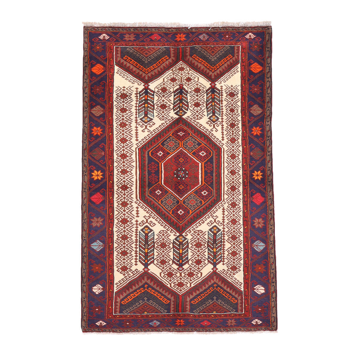 樂天商城 - ペルシャ絨毯 イラン製 リビングサイズ 196×123cm 手織り 天然 長方形 草木染 おしゃれ かわいい モダン ナチュラル 北欧 ラグ 絨毯 マット ラグマット カーペット 高品質床暖房対応 ホットカーペット対応 （FL-70139）