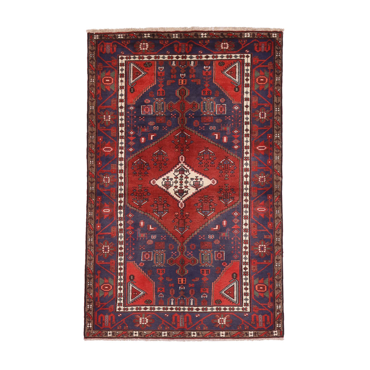 樂天商城 - ペルシャ絨毯 イラン製 リビングサイズ 200×126cm 手織り 天然 長方形 草木染 おしゃれ かわいい モダン ナチュラル 北欧 ラグ 絨毯 マット ラグマット カーペット 高品質床暖房対応 ホットカーペット対応 （FL-70151）