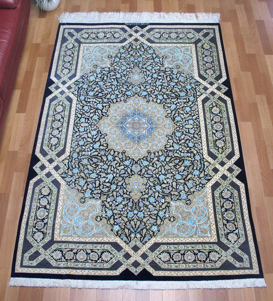 【楽天市場】ペルシャ絨毯・シルク100％ 203×134cm：キリム＆絨毯・オリエンタルムーン
