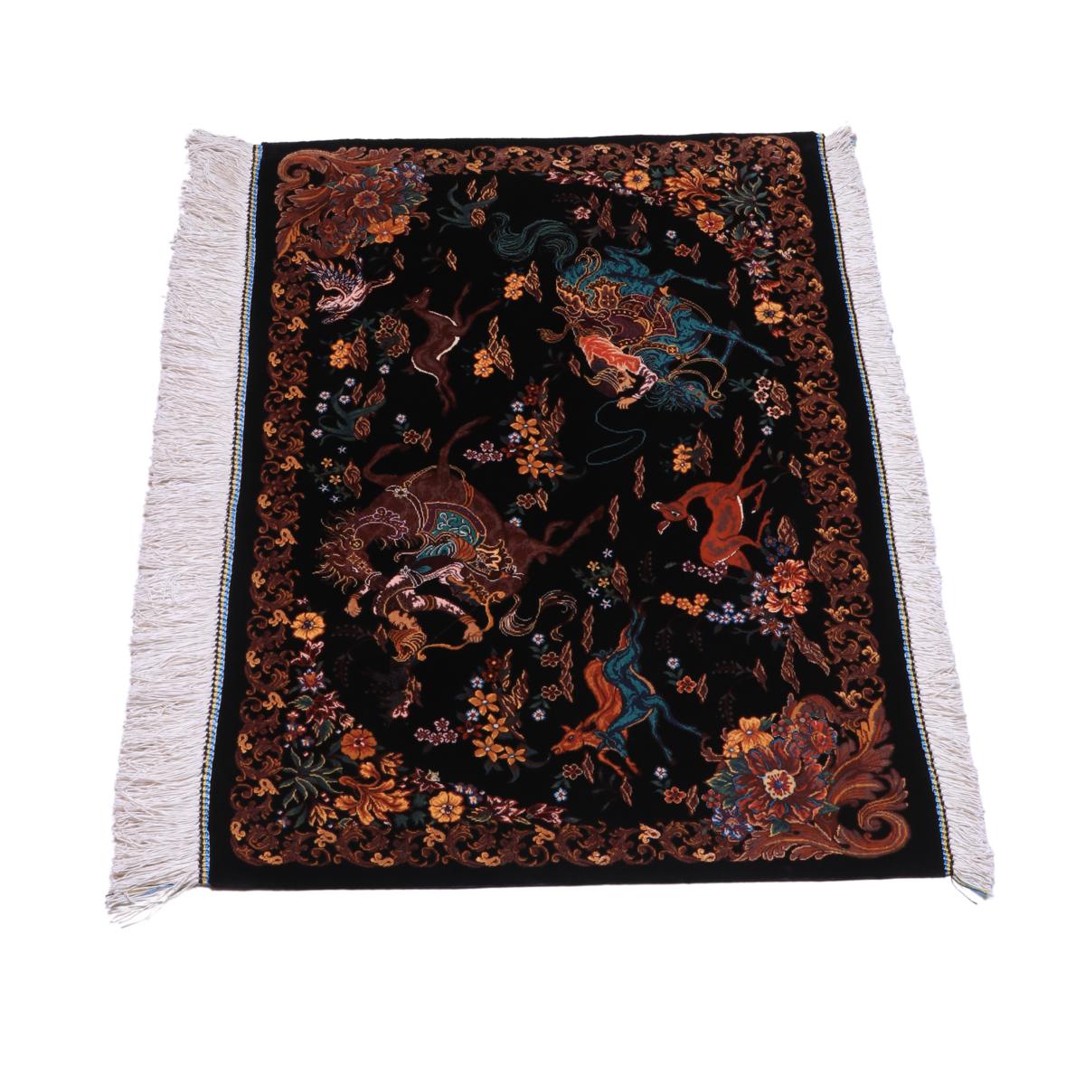 ペルシャ絨毯 イラン製 88×59cm 手織り 天然 シルク100% 長方形 草木染 高級 ナチュラル 北欧 ラグ 絨毯 マット ラグマット カーペット 床暖房対応 ホットカーペット対応 （FN-70278） o-moon-10017726 キリム&絨毯・オリエンタルムーン サンプル画像3