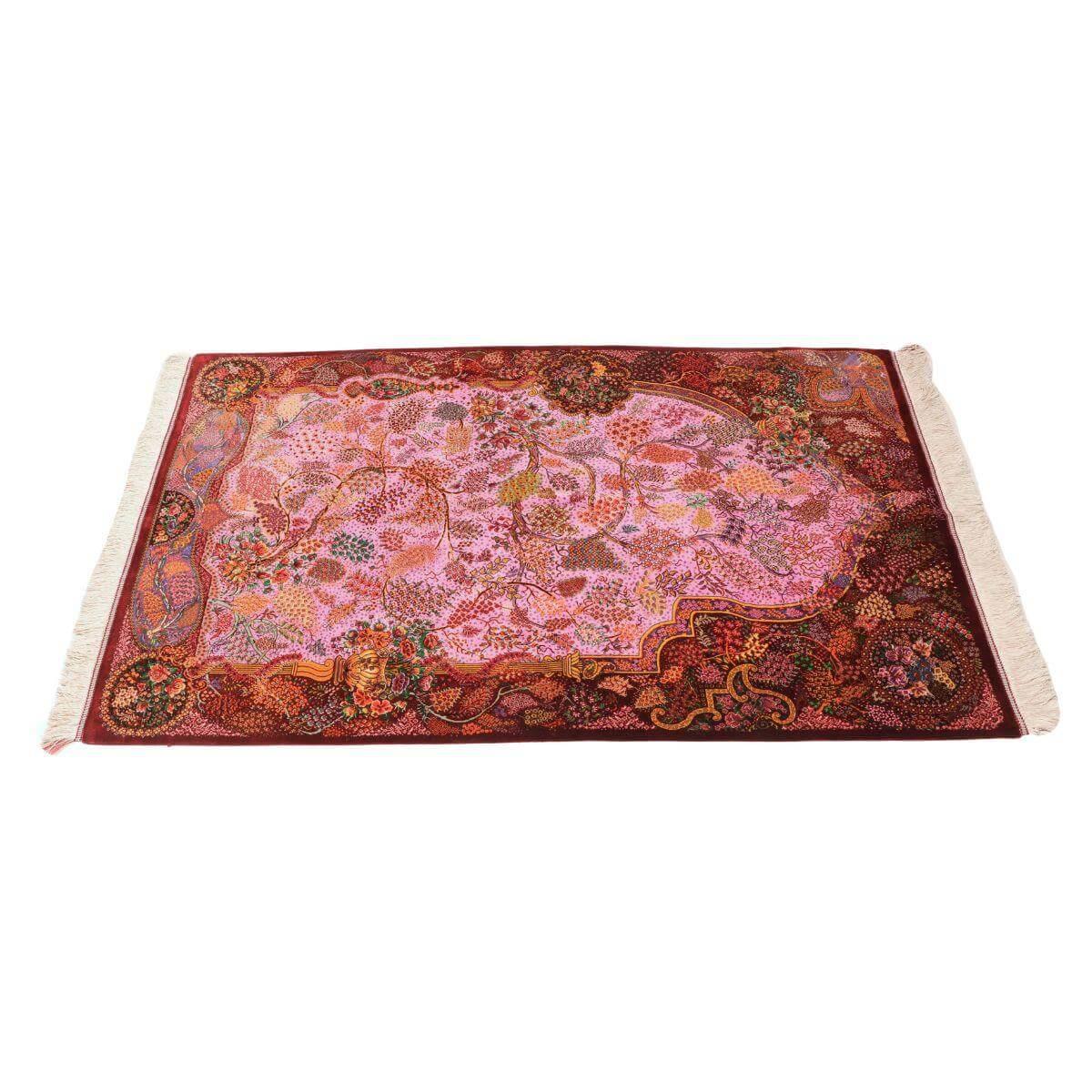 ペルシャ絨毯 イラン製 154×99cm 手織り 天然 シルク100% 長方形 草木染 高級 ナチュラル 北欧 ラグ 絨毯 マット ラグマット カーペット 床暖房対応 ホットカーペット対応 （FN-70351） o-moon-10017798 キリム&絨毯・オリエンタルムーン サンプル画像2