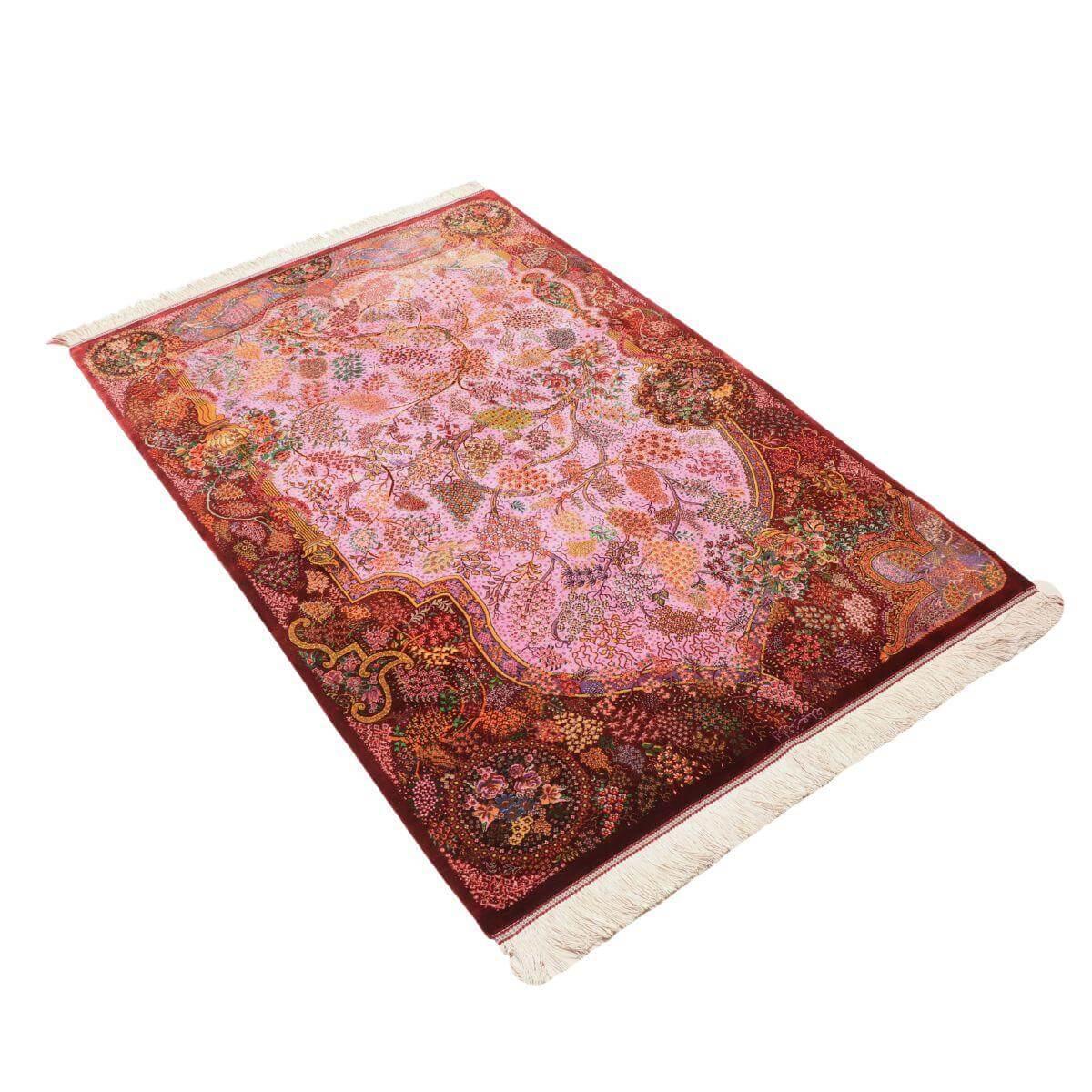 ペルシャ絨毯 イラン製 154×99cm 手織り 天然 シルク100% 長方形 草木染 高級 ナチュラル 北欧 ラグ 絨毯 マット ラグマット カーペット 床暖房対応 ホットカーペット対応 （FN-70351） o-moon-10017798 キリム&絨毯・オリエンタルムーン サンプル画像3