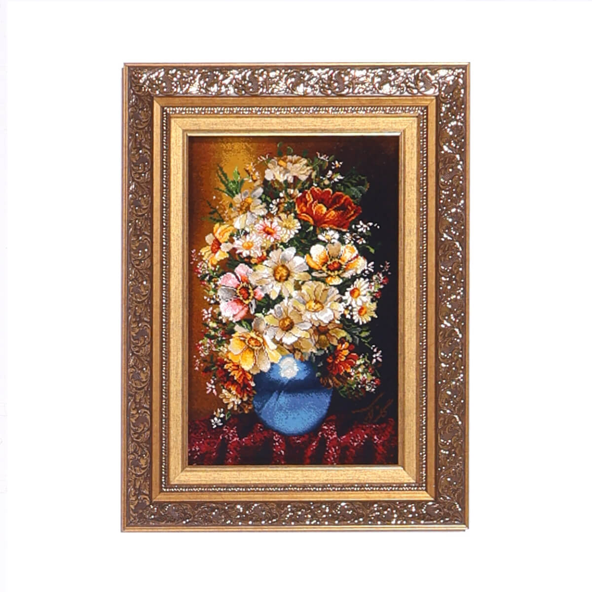 Rakuten - ペルシャ絵画じゅうたん イラン製 70×53cm 手織り 天然 草木染 おしゃれ かわいい モダン ナチュラル 北欧 絨毯 カーペット （FP-70262）