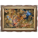 ペルシャ絨毯 イラン・タブリーズ 絵画 150×110cm(額縁込) 手織り 有名工房 芸術 アート インテリア モダン クラシック 壁掛け タペストリー じゅうたん (品番:FP-4)