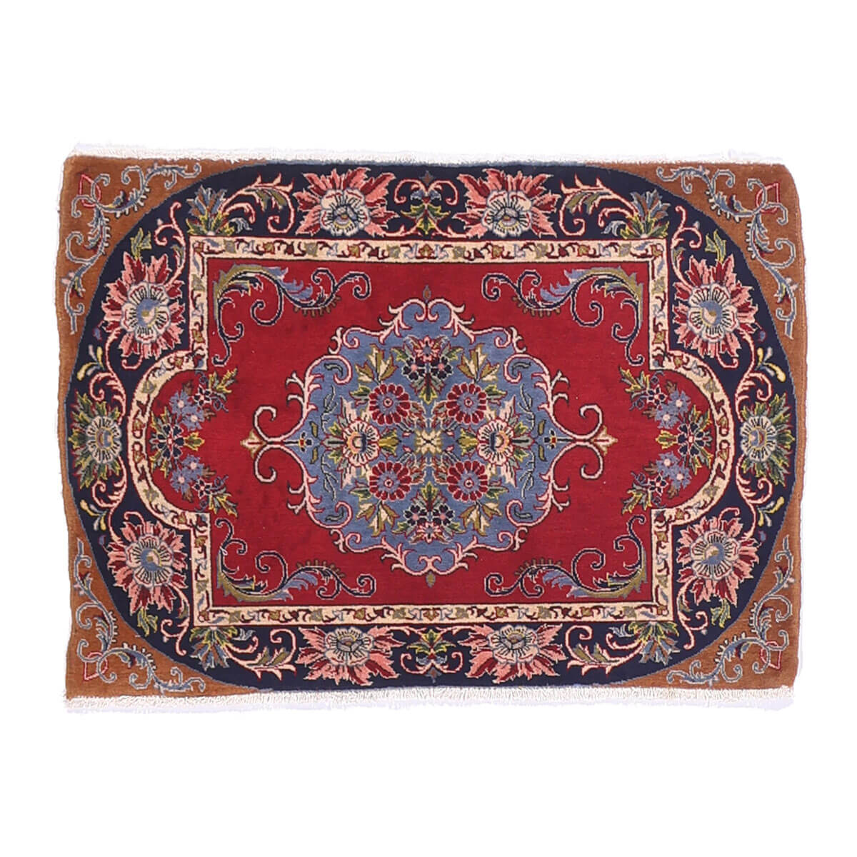 Water-Repellent Carpets - ペルシャ絨毯 イラン製 リビングサイズ 90×66cm 手織り 天然 長方形 草木染 おしゃれ かわいい モダン ナチュラル 北欧 ラグ 絨毯 マット ラグマット カーペット 高品質床暖房対応 ホットカーペット対応 （FS-70037）
