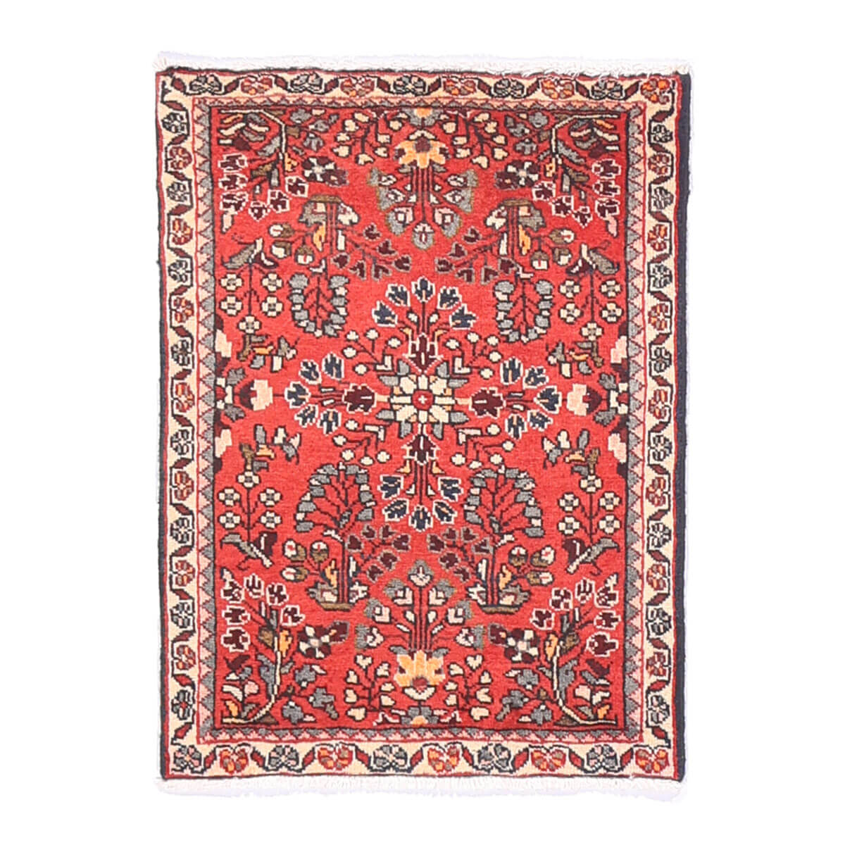 ペルシャ絨毯 イラン製 リビングサイズ 77×57cm 手織り 天然 長方形 草木染 おしゃれ かわいい モダン ナチュラル 北欧 ラグ 絨毯 マット ラグマット カーペット 高品質床暖房対応 ホットカーペット対応 （FS-70038）