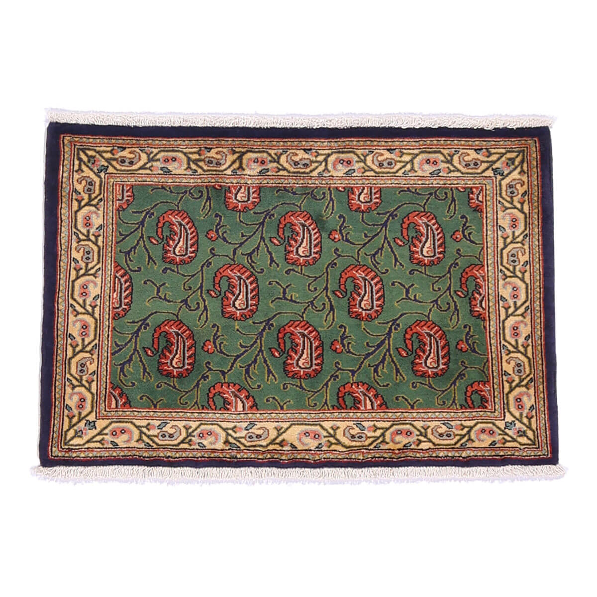 樂天商城 - ペルシャ絨毯 イラン製 リビングサイズ 93×61cm 手織り 天然 長方形 草木染 おしゃれ かわいい モダン ナチュラル 北欧 ラグ 絨毯 マット ラグマット カーペット 高品質床暖房対応 ホットカーペット対応 （FS-70040）
