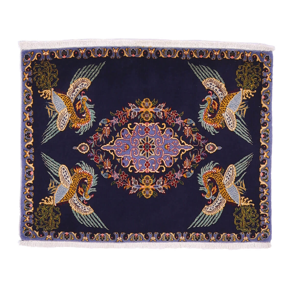 樂天商城 - ペルシャ絨毯 イラン製 リビングサイズ 94×73cm 手織り 天然 長方形 草木染 おしゃれ かわいい モダン ナチュラル 北欧 ラグ 絨毯 マット ラグマット カーペット 高品質床暖房対応 ホットカーペット対応 （FS-70048）