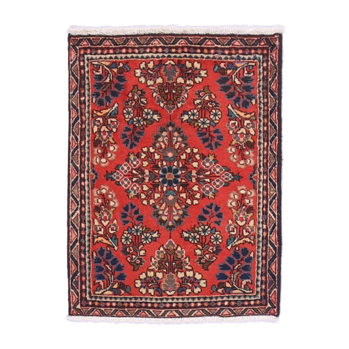 ペルシャ絨毯 イラン製 リビングサイズ 75×56cm 手織り 天然 長方形 草木染 おしゃれ かわいい モダン ナチュラル 北欧 ラグ 絨毯 マット ラグマット カーペット 高品質床暖房対応 ホットカーペット対応 （FS-70064）