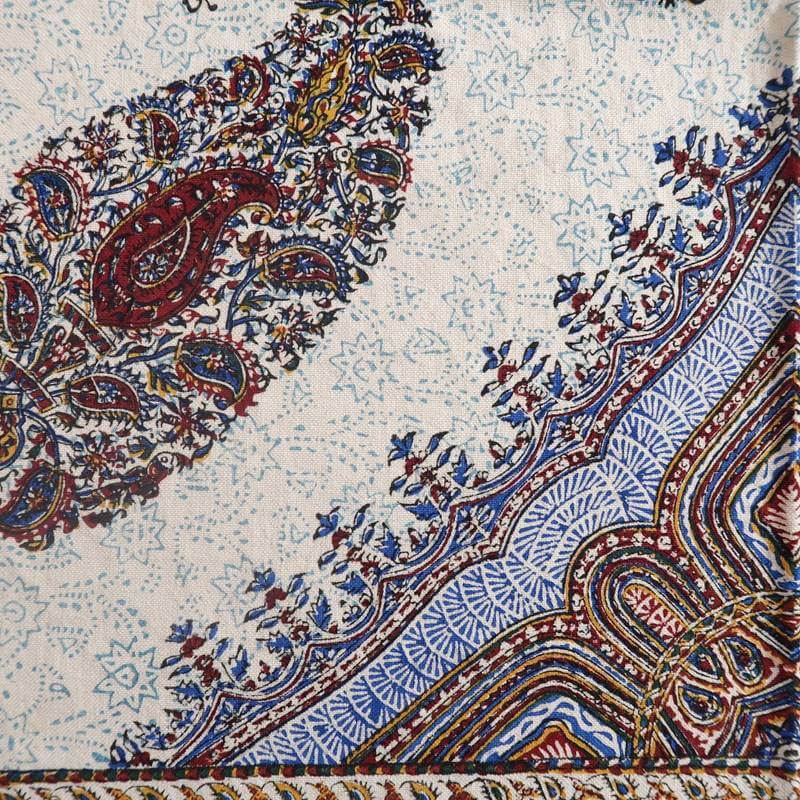 ペルシャ更紗 ガラムカール 240×160cm イラン産 綿100% 手染布 マルチカバー ソファーカバー ベッドカバー テーブルクロス アジアン エスニック オリエンタル柄 (品番:GC-2417) [3]