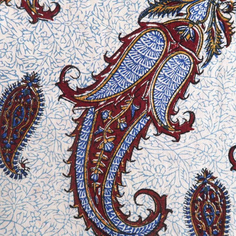 【20%OFFクーポン対象品】ペルシャ更紗 ガラムカール 280×220cm 綿100% 手染布 マルチカバー ソファーカバー ベッドカバー テーブルクロス アジアン エスニック オリエンタル柄 ベージュ 赤 ペイズリー (品番:GC-2831) [3]