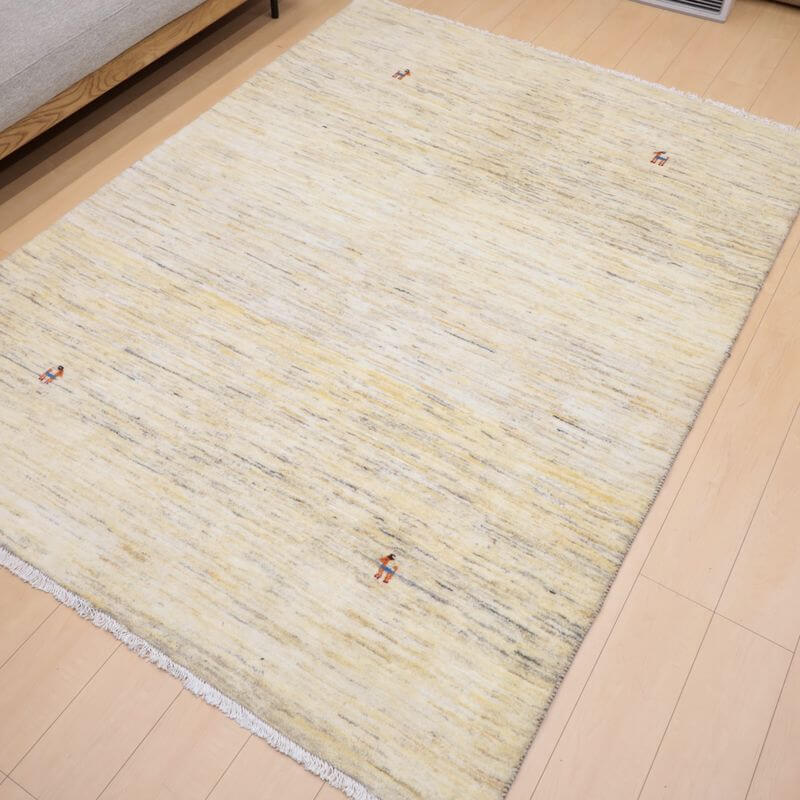 ギャッベ イラン製 リビングサイズ 225×168cm 手織り 天然 ウール100% 長方形 草木染 おしゃれ かわいい モダン ナチュラル 北欧 ラグ 絨毯 マット ラグマット カーペット ギャベ 床暖房対応 ホットカーペット対応 （HL-13035） o-moon-10017919 キリム&絨毯・オリエンタルムーン サンプル画像2