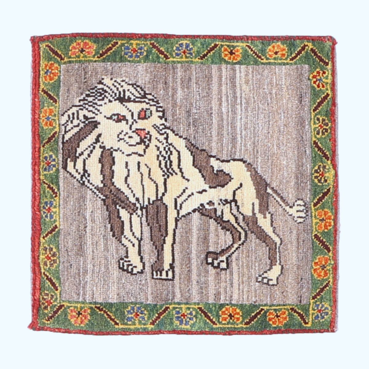 樂天商城 - ギャッベ イラン製 リビングサイズ 64×62cm 手織り 天然 ウール100% 長方形 草木染 おしゃれ かわいい モダン ナチュラル 北欧 ラグ 絨毯 マット ラグマット カーペット ギャベ 床暖房対応 ホットカーペット対応 （HP-70107）