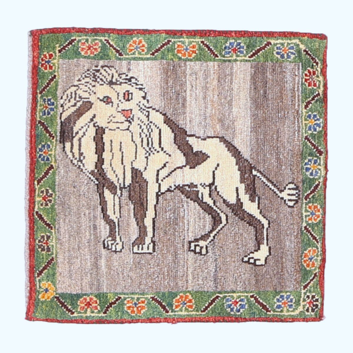 樂天商城 - ギャッベ イラン製 リビングサイズ 63×61cm 手織り 天然 ウール100% 長方形 草木染 おしゃれ かわいい モダン ナチュラル 北欧 ラグ 絨毯 マット ラグマット カーペット ギャベ 床暖房対応 ホットカーペット対応 （HP-70108）