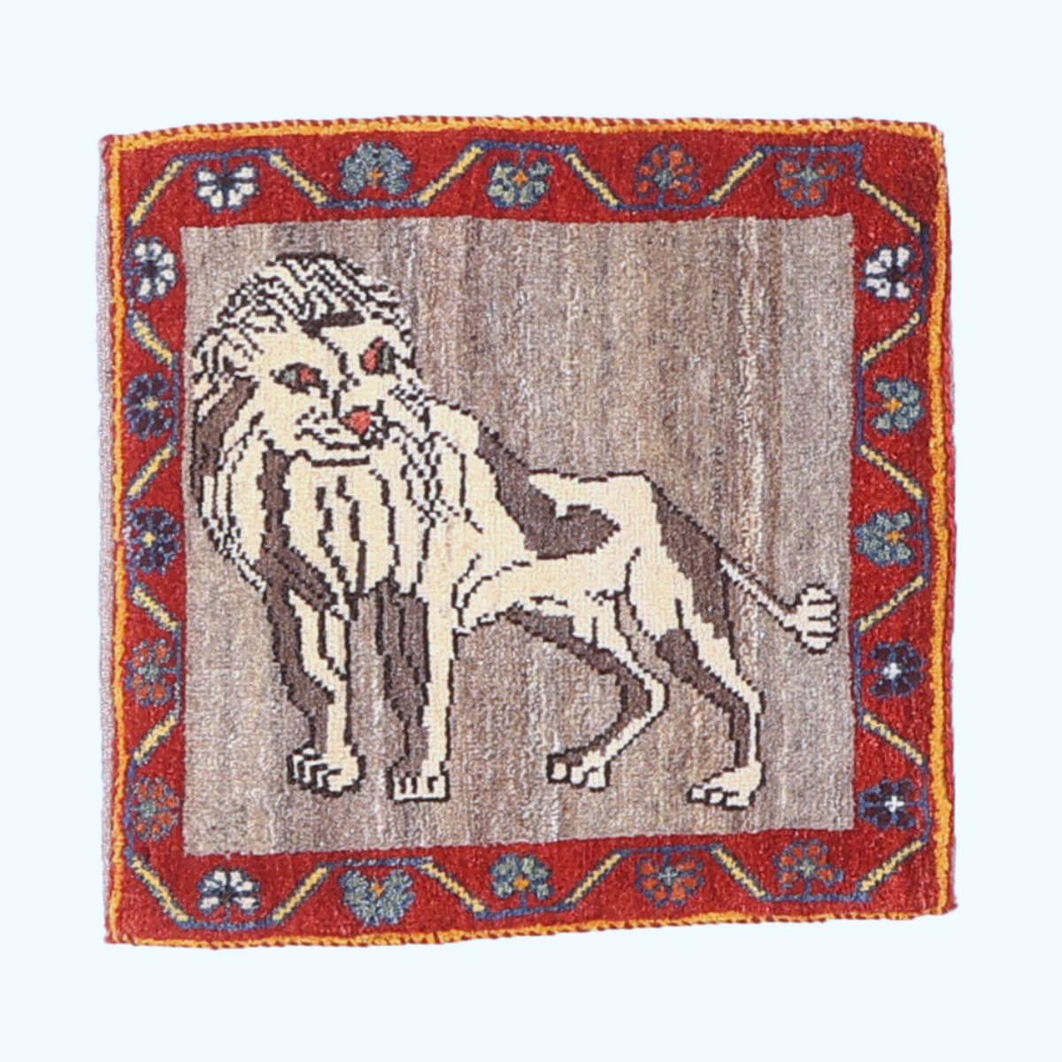 樂天商城 - ギャッベ イラン製 リビングサイズ 60×60cm 手織り 天然 ウール100% 長方形 草木染 おしゃれ かわいい モダン ナチュラル 北欧 ラグ 絨毯 マット ラグマット カーペット ギャベ 床暖房対応 ホットカーペット対応 （HP-70114）