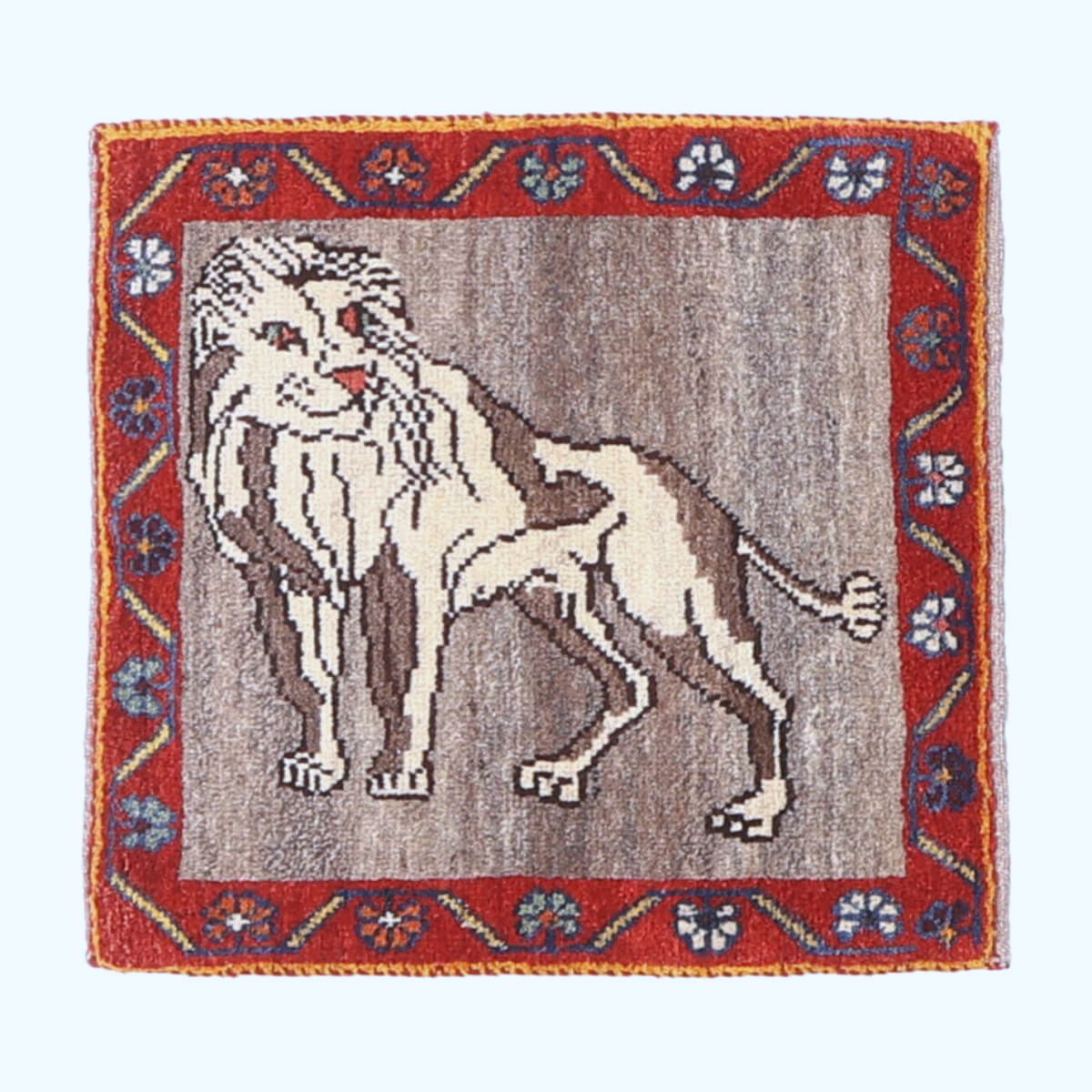 樂天商城 - ギャッベ イラン製 リビングサイズ 62×60cm 手織り 天然 ウール100% 長方形 草木染 おしゃれ かわいい モダン ナチュラル 北欧 ラグ 絨毯 マット ラグマット カーペット ギャベ 床暖房対応 ホットカーペット対応 （HP-70115）