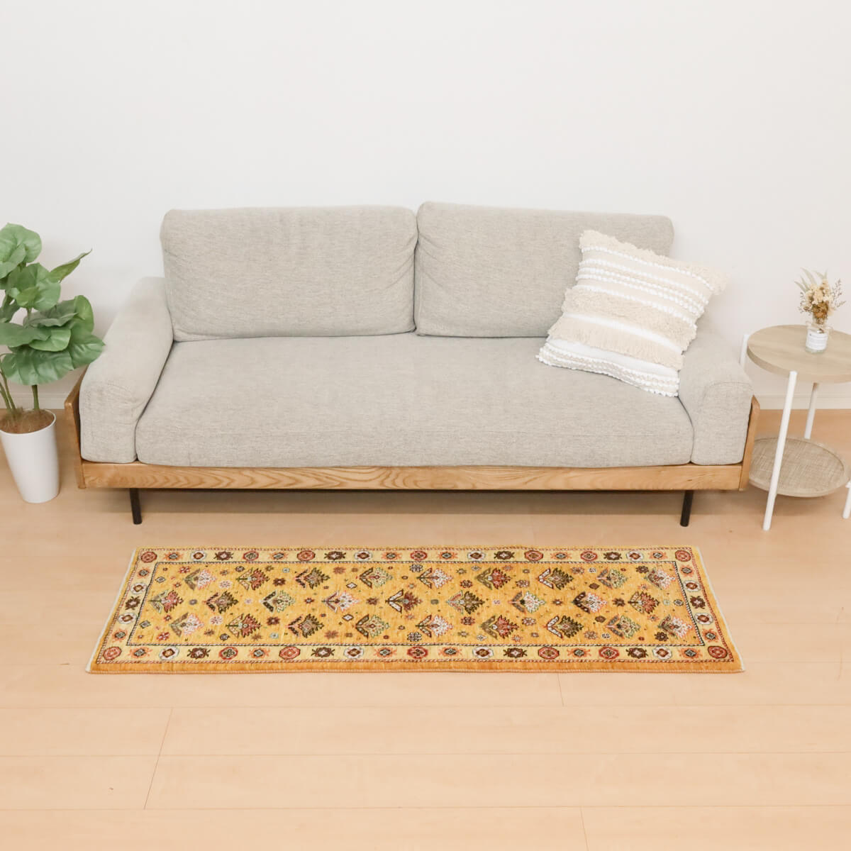 Rakuten - ギャッベ イラン製 リビングサイズ 159×52cm 手織り 天然 ウール100% 長方形 草木染 おしゃれ かわいい モダン ナチュラル 北欧 ラグ 絨毯 マット ラグマット カーペット ギャベ 床暖房対応 ホットカーペット対応 （HR-11844）