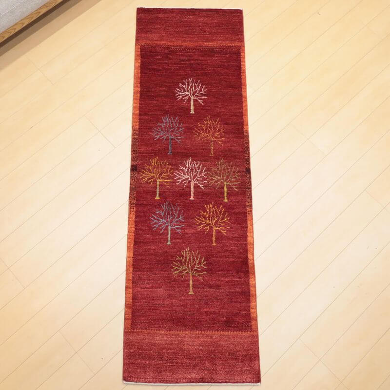 樂天商城 - ギャッベ イラン製 リビングサイズ 239×72cm 手織り 天然 ウール100% 長方形 草木染 おしゃれ かわいい モダン ナチュラル 北欧 ラグ 絨毯 マット ラグマット カーペット ギャベ 床暖房対応 ホットカーペット対応 （HR-13121）