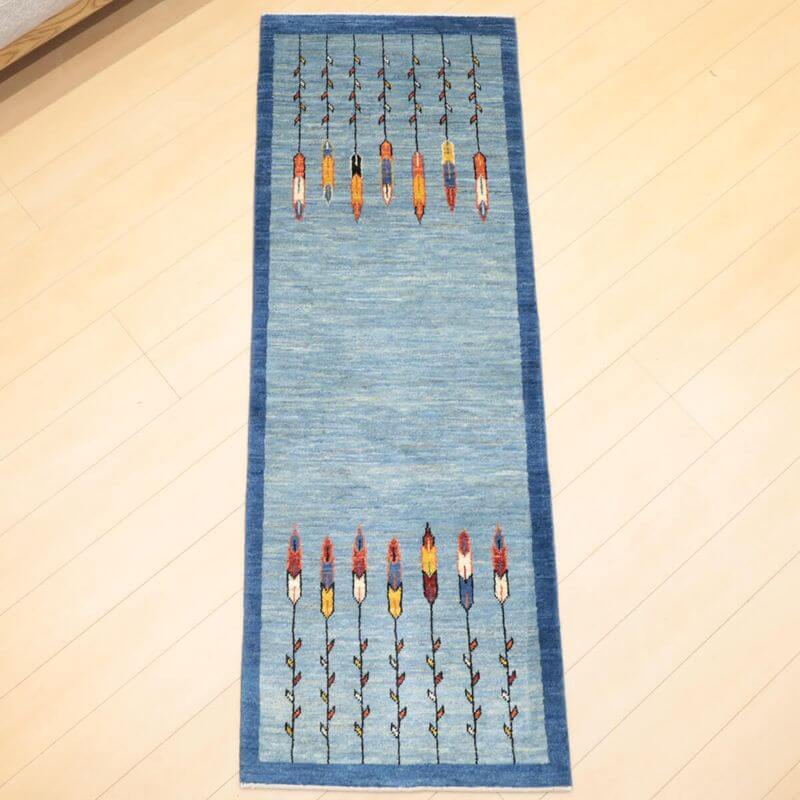 352 cm - 440 cm - ギャッベ イラン製 リビングサイズ 200×70cm 手織り 天然 ウール100% 長方形 草木染 おしゃれ かわいい モダン ナチュラル 北欧 ラグ 絨毯 マット ラグマット カーペット ギャベ 床暖房対応 ホットカーペット対応 （HR-13126）
