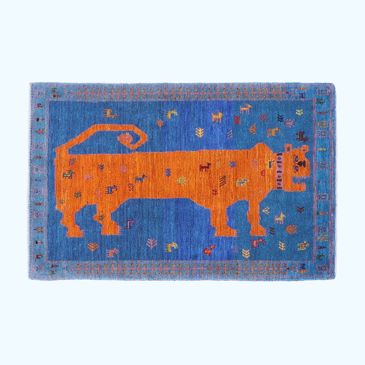 ギャッベ イラン製 リビングサイズ 123×80cm 手織り 天然 ウール100% 長方形 草木染 おしゃれ かわいい モダン ナチュラル 北欧 ラグ 絨毯 マット ラグマット カーペット ギャベ 床暖房対応 ホットカーペット対応 （HS-70113）