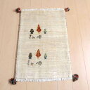 【10%OFFクーポン】ギャッベルリバフ イラン製 82×57cm 手織り 最高級 天然 ウール100% 草木染 玄関マット 北欧 ラグ 絨毯 マット ラグマット カーペット 屋内 室内 ギャベ 床暖房対応 ホットカーペット対応 (HSS-69433)(3)
