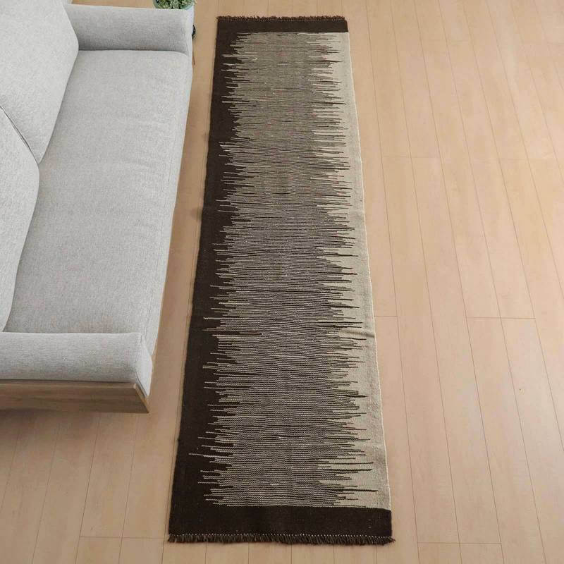 樂天商城 - イラン・シラーズ産 キリム 細長 ランナー 287×78cm 手織り ラグ ウール 100% 洗える キッチンマット 廊下敷 ベッドサイド ロングラグ ホットカーペット対応 床暖房対応 ラグマット 絨毯 キリム柄 kilim（品番:KR-958）