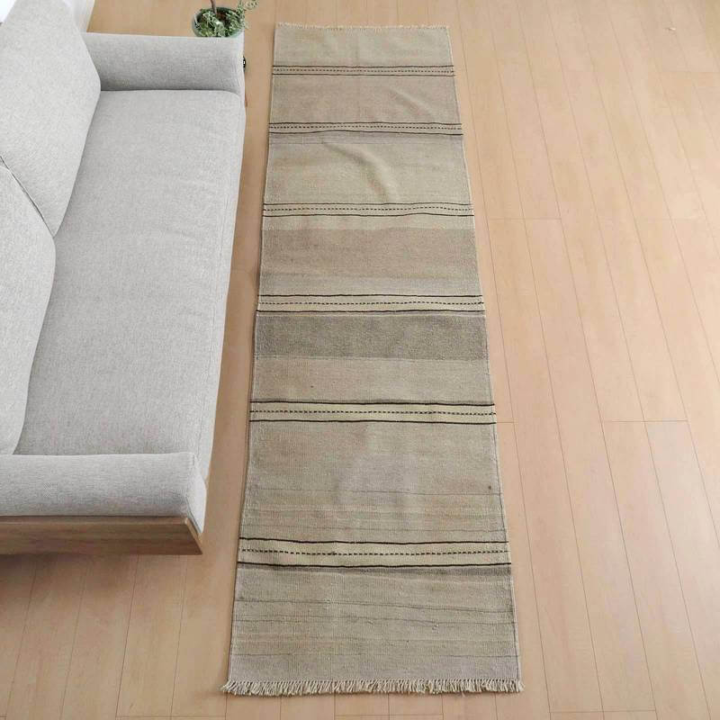 樂天商城 - イラン・シラーズ産 キリム 細長 ランナー 294×84cm 手織り ラグ ウール 100% 洗える キッチンマット 廊下敷 ベッドサイド ロングラグ ホットカーペット対応 床暖房対応 ラグマット 絨毯 キリム柄 kilim（品番:KR-965）