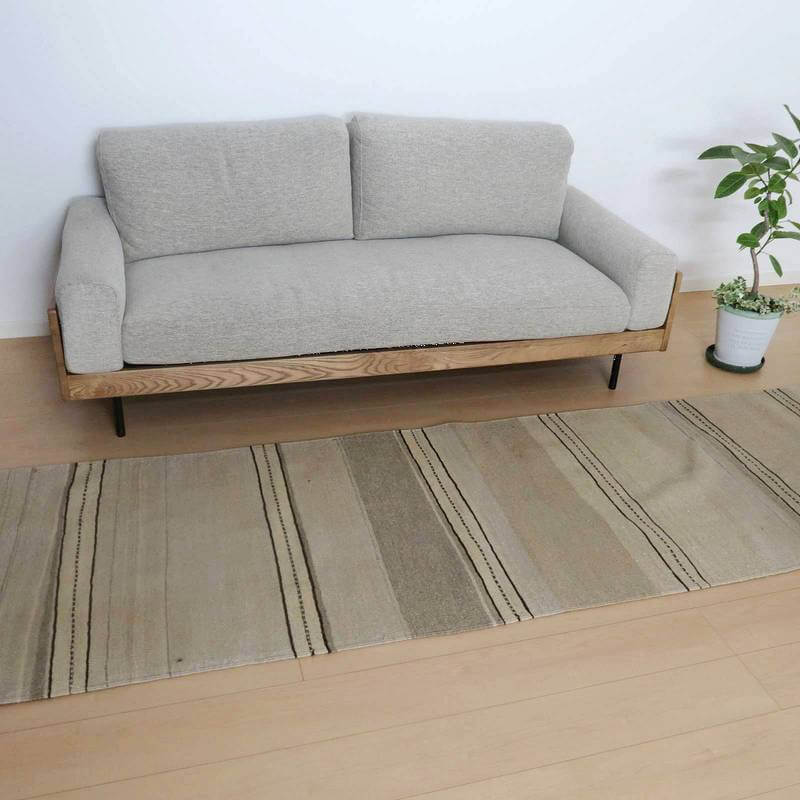 イラン・シラーズ産 キリム 細長 ランナー 294×84cm 手織り ラグ ウール 100% 洗える キッチンマット 廊下敷 ベッドサイド ロングラグ ホットカーペット対応 床暖房対応 ラグマット 絨毯 キリム柄 kilim(品番:KR-965) [2]