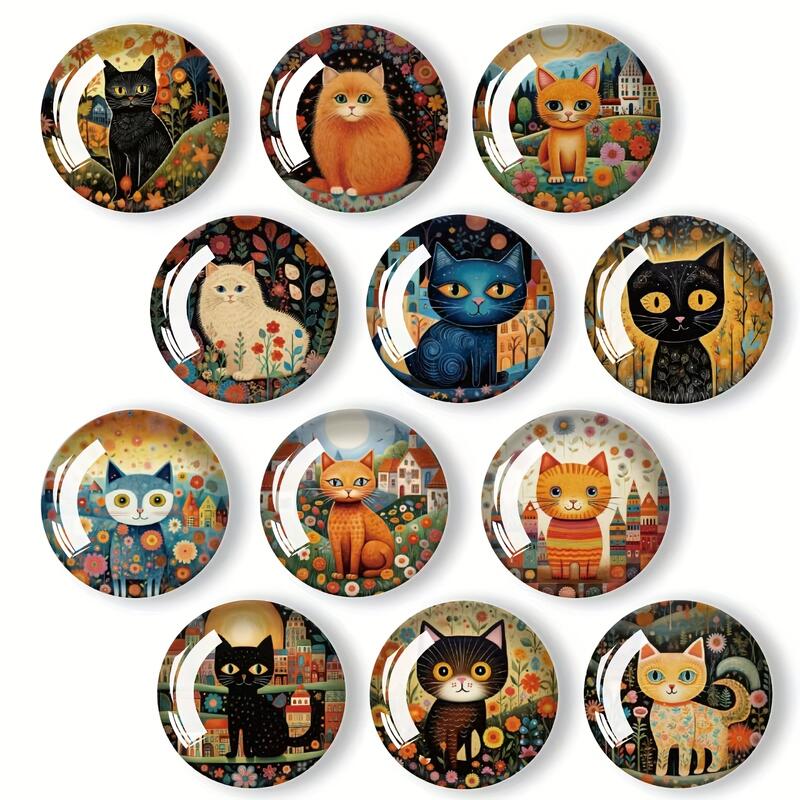 樂天商城 - 猫 マグネットセット 12個入り おしゃれ 可愛い インテリア 磁石 冷蔵庫 ホワイトボード ギフト プレゼント v-86【クリックポスト可能】