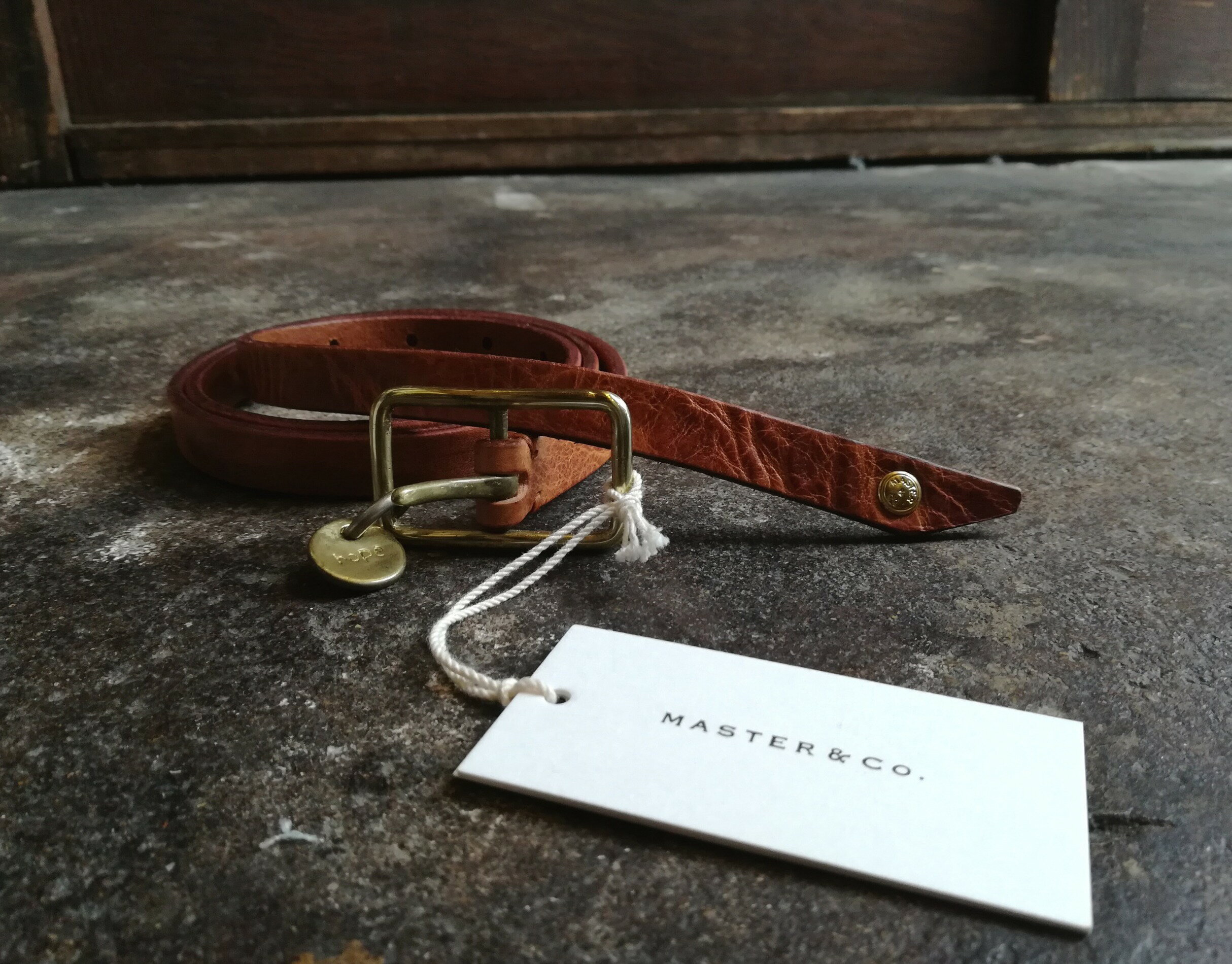 MASTER&Co.（マスターアンドコー）DAYTONA 15mm HOPE CHARM LONG BELT -BROWN- デイトナ15mmホープチャームロングベルト ブラウン MC240