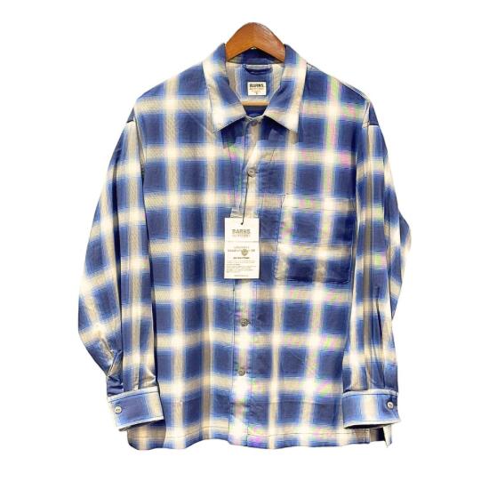 BARNS OUTFITTERS ( o[Y AEgtBb^[Y ) Ombre Check Shirt (Iu`FbNVcj [BR-24140] NAVY