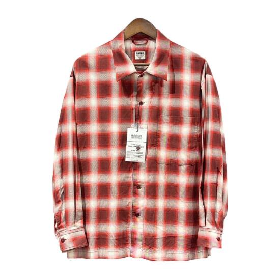 BARNS OUTFITTERS ( o[Y AEgtBb^[Y ) Ombre Check Shirt (Iu`FbNVcj [BR-24140] RED