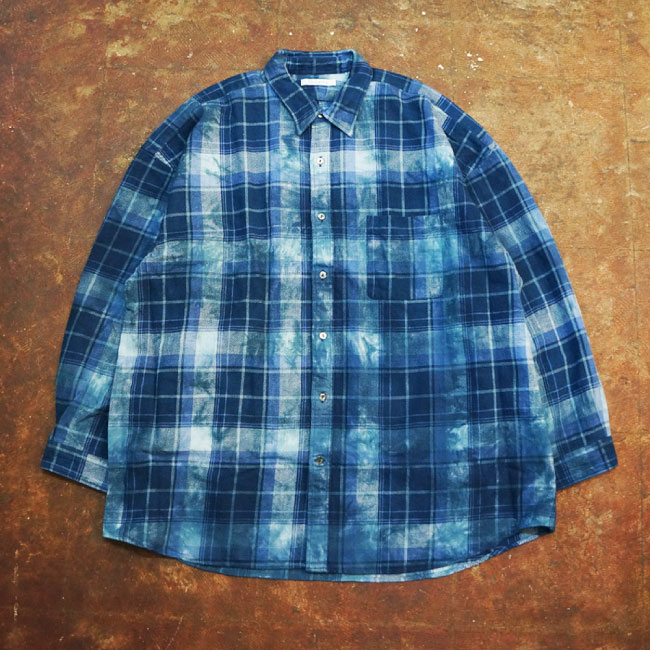 CATTAiJb^j REGULAR WIDE SHIRTS-AMERICAN CHECK DYED(BLUE) M[ChVc AJ`FbN ^C_C u[