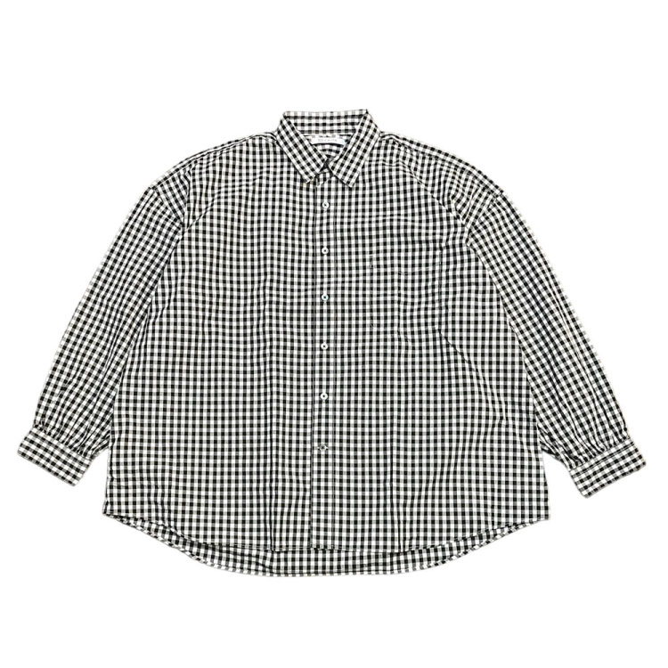 CATTAiJb^j ʒ REGULAR WIDE GATHER SHIRT - GINGHAM BLACK M[ChMU[Vc MK`FbN ubN