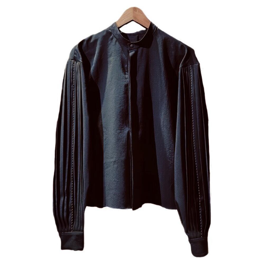 ITOCHI (ȥ) Polyester voile pleated sleeve blouse black(ץ꡼ĥ֥饦) itS...