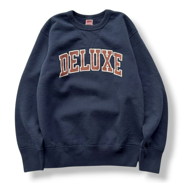 DELUXEWARE（デラックスウエア）BRGS-25B[DELUXE] LOGO SWEAT S.NVY カレッジロゴスウェット アメカジ 送料無料