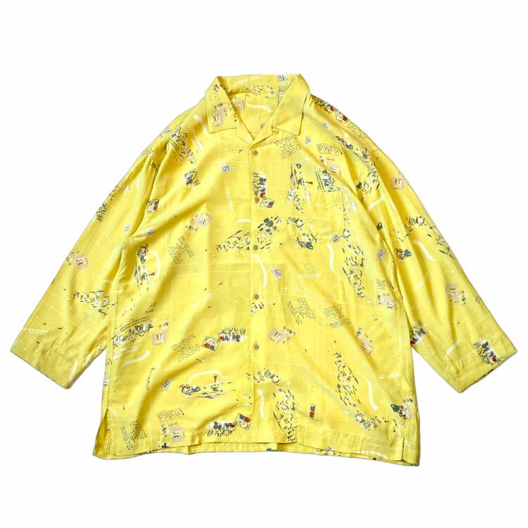 Porter Classic (|[^[NVbN) ALOHA LONG SHIRT FRENCH FILM -YELLOW AnOVc t`tB -CG[ [PC-024-2151]