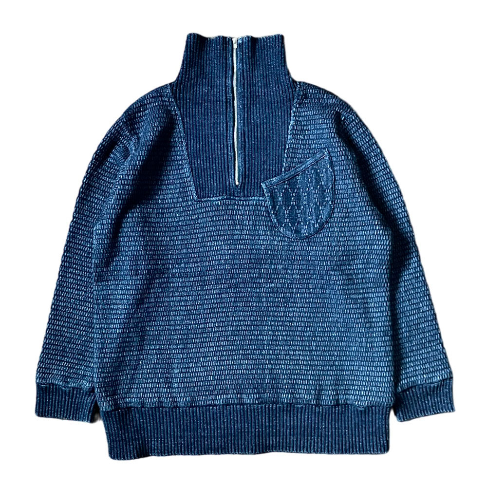 楽天o-mureysPORTER CLASSIC （ ポータークラシック ） BEATNIK KENDO KNIT HALF ZIP - BLUE ビートニック 剣道ニット ハーフジップ ブルー [PC-030-2453]