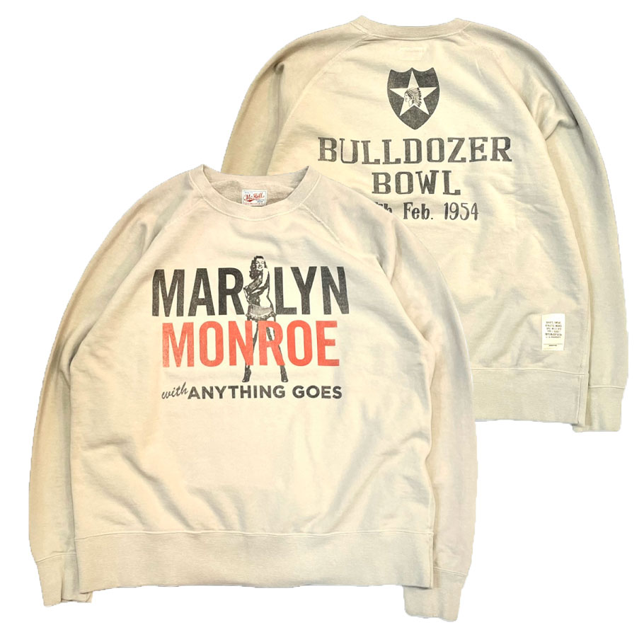 2023年秋冬 TOYS McCOY（トイズマッコイ) MILITARY SWEAT SHIRT MARILYN MONROE ANYTHING GOES スウェット マリリン モンロー TMC2358