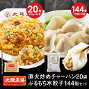 【半額クーポンで14220円→7110円】<大阪王将 直火炒めチャーハン20袋+ぷるもち水餃子144個セット> チャーハン 炒飯 冷凍食品 水餃子 餃子 ギョウ...