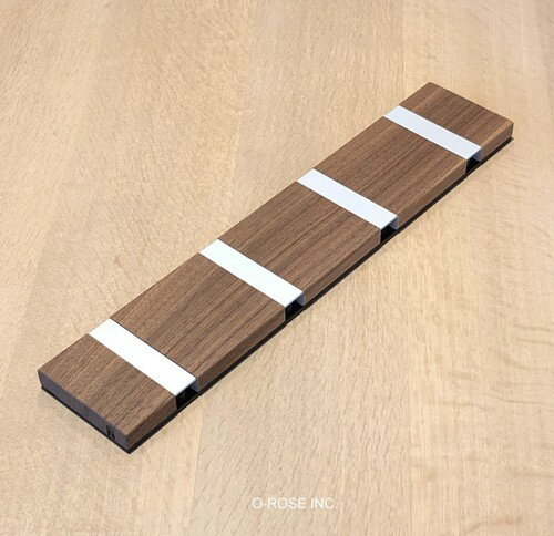 Loca KNAX ホリゾンタルコートフック　ウォールナット材オイル仕上・4フック(グレイ)5番・無垢材・天然木【N】