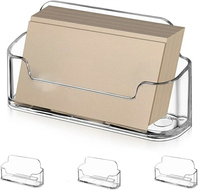 名刺立て 卓上名刺スタンド 名刺入れ (3個) 名刺 カード ホルダー スタンド アクリル 透明収納ボックス ショップ オフィス 受付 展示会 説明会
